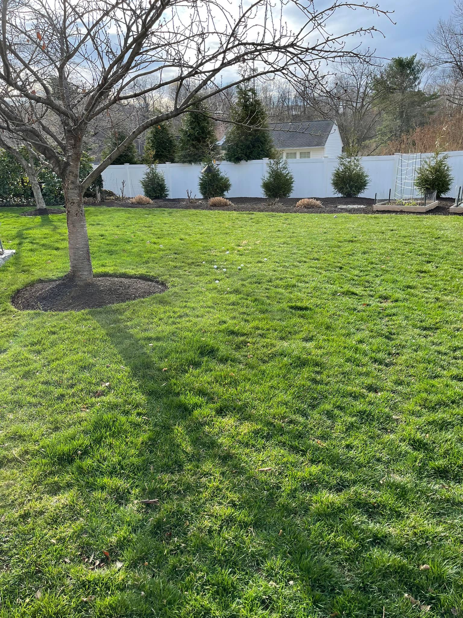 Outdoor work area prepared for landscape and hardscape improvements
