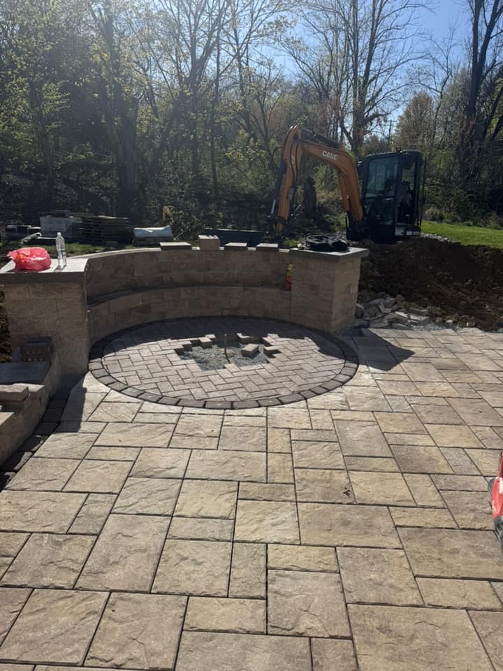 Stone hardscape installation detail
