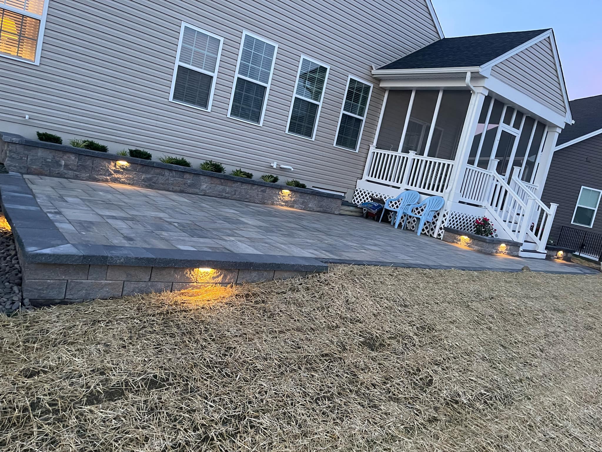 Finished hardscape patio and outdoor project